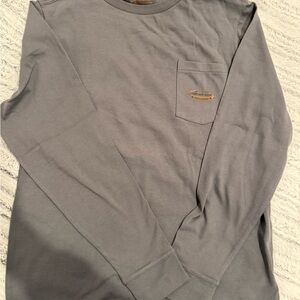 Vineyard Vines Boys Long-Sleeve Pocket Tee in Gray
